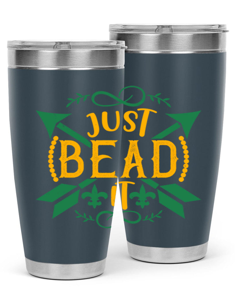 just bead it 56#- mardi gras- Tumbler