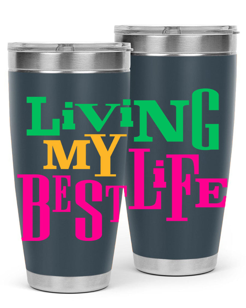 living my best life 96#- black words phrases- Cotton Tank