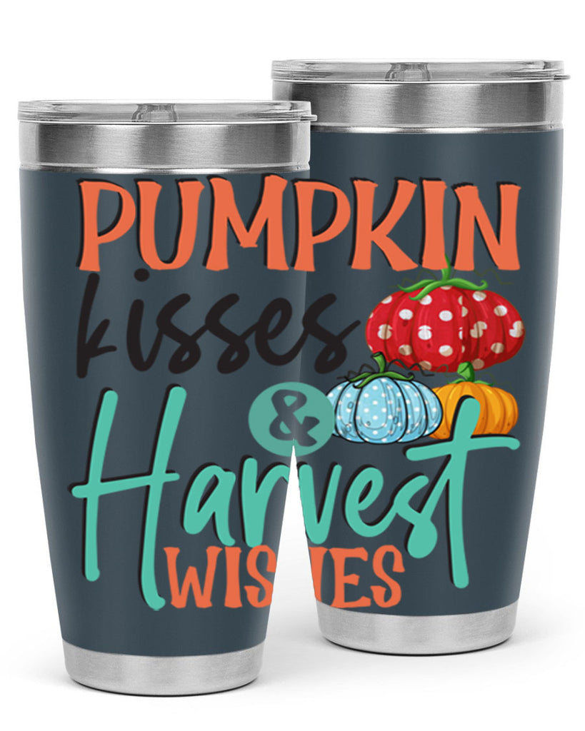 pumpkin kisses harvest wishes 526#- fall- Tumbler