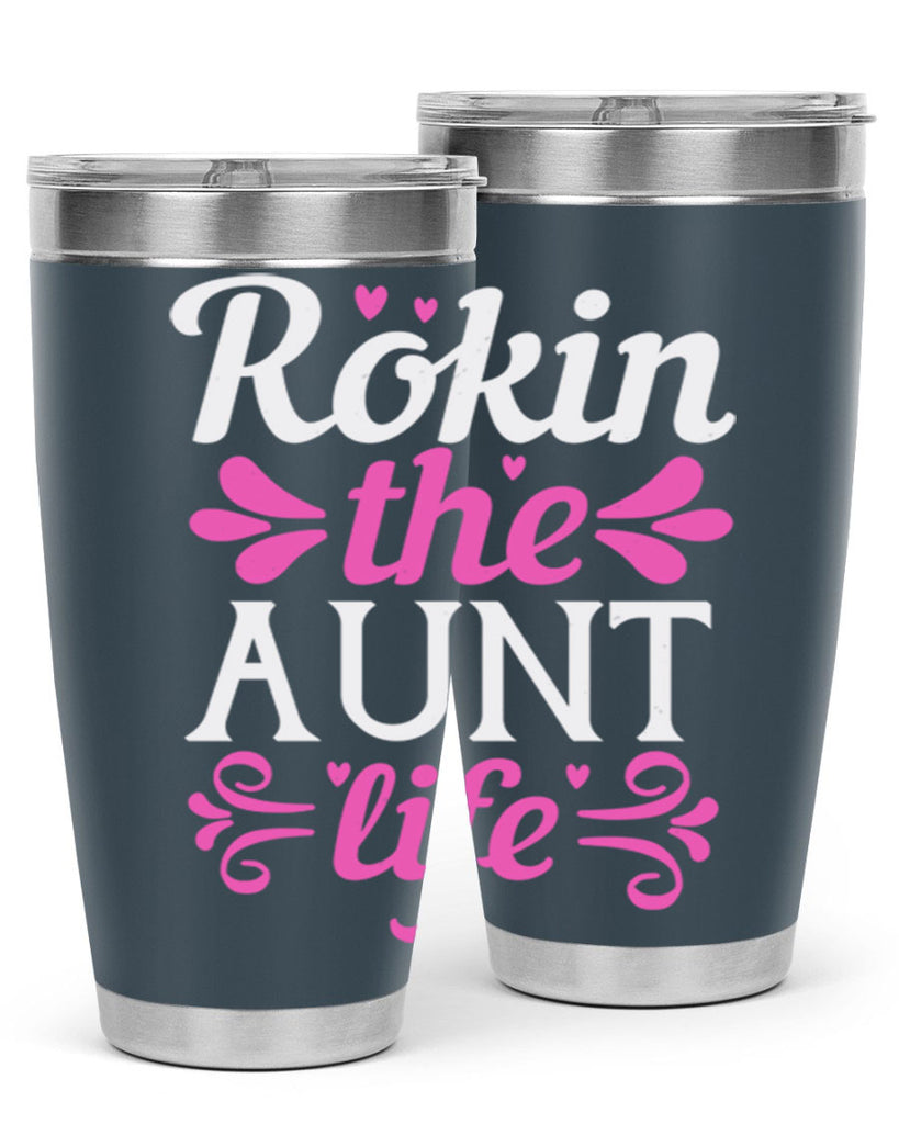 rokin the aunt life Style 24#- aunt- Tumbler