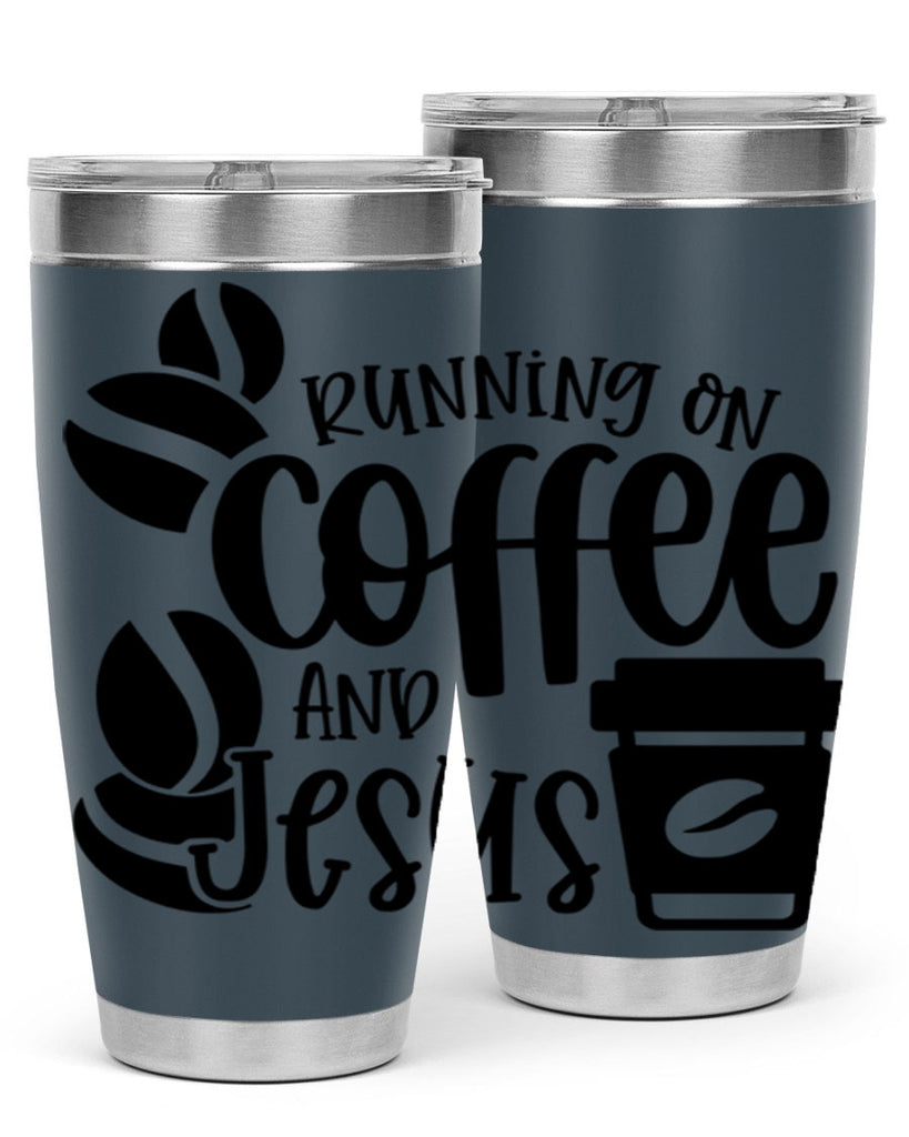 running on coffee and jesus 38#- coffee- Tumbler