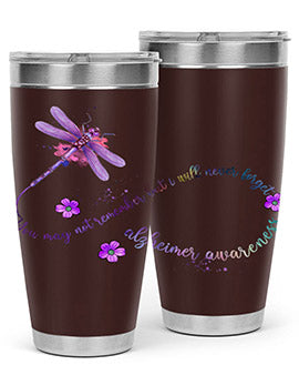 Alzheimer Awareness Dragonfly Remember 1#- alzheimers- Tumbler