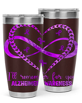 AlzheimerS Awareness Heart Infinity 14#- alzheimers- Tumbler