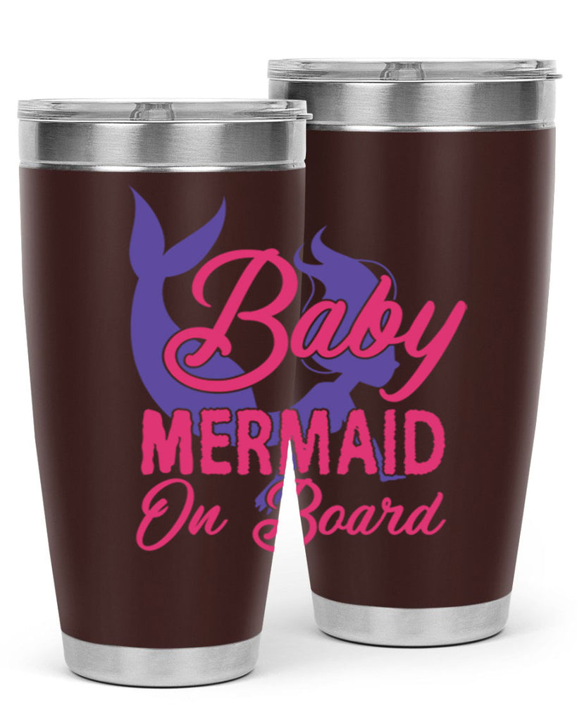 Baby Mermaid On Board 24#- mermaid- Tumbler