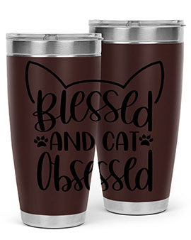 Blessed And Cat Obsessed Style 79#- cat- Tumbler