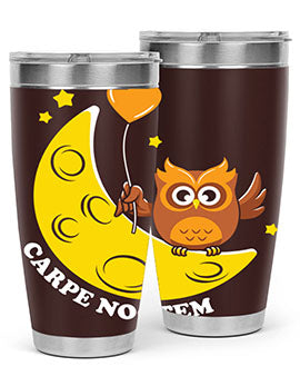 Carpe Noctem Moon Stars Owl A TurtleRabbit 1#- owl- Tumblers