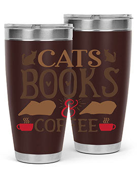 Cats Books Coffee Style 9#- cat- Tumbler