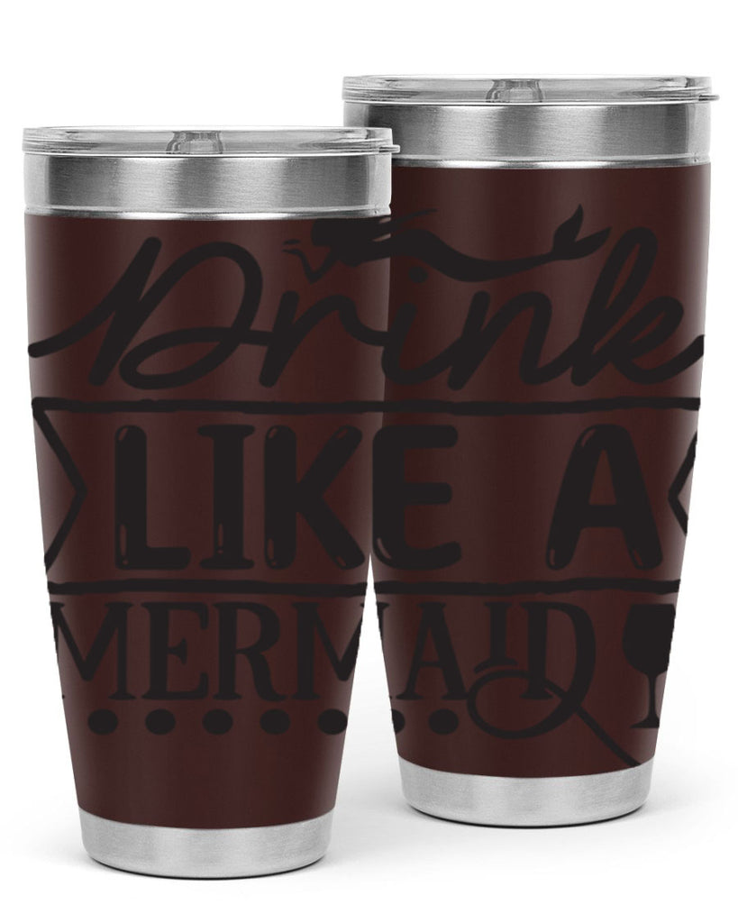 Drink like a mermaid 147#- mermaid- Tumbler