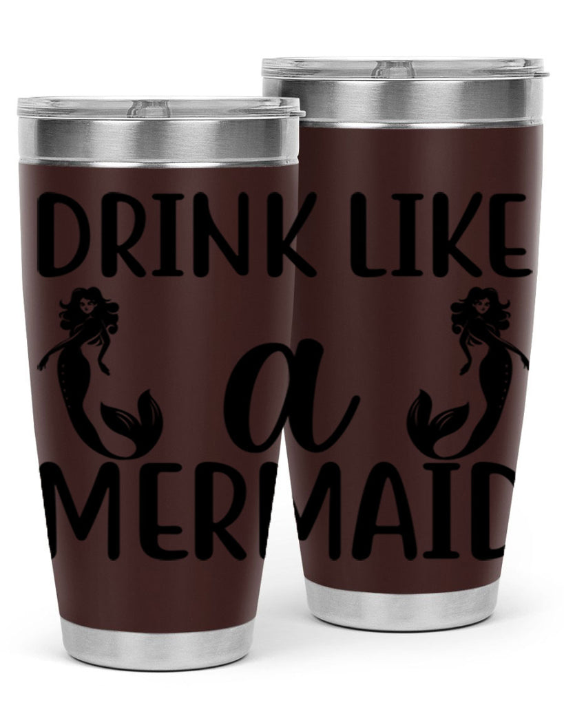 Drink like a mermaid 148#- mermaid- Tumbler