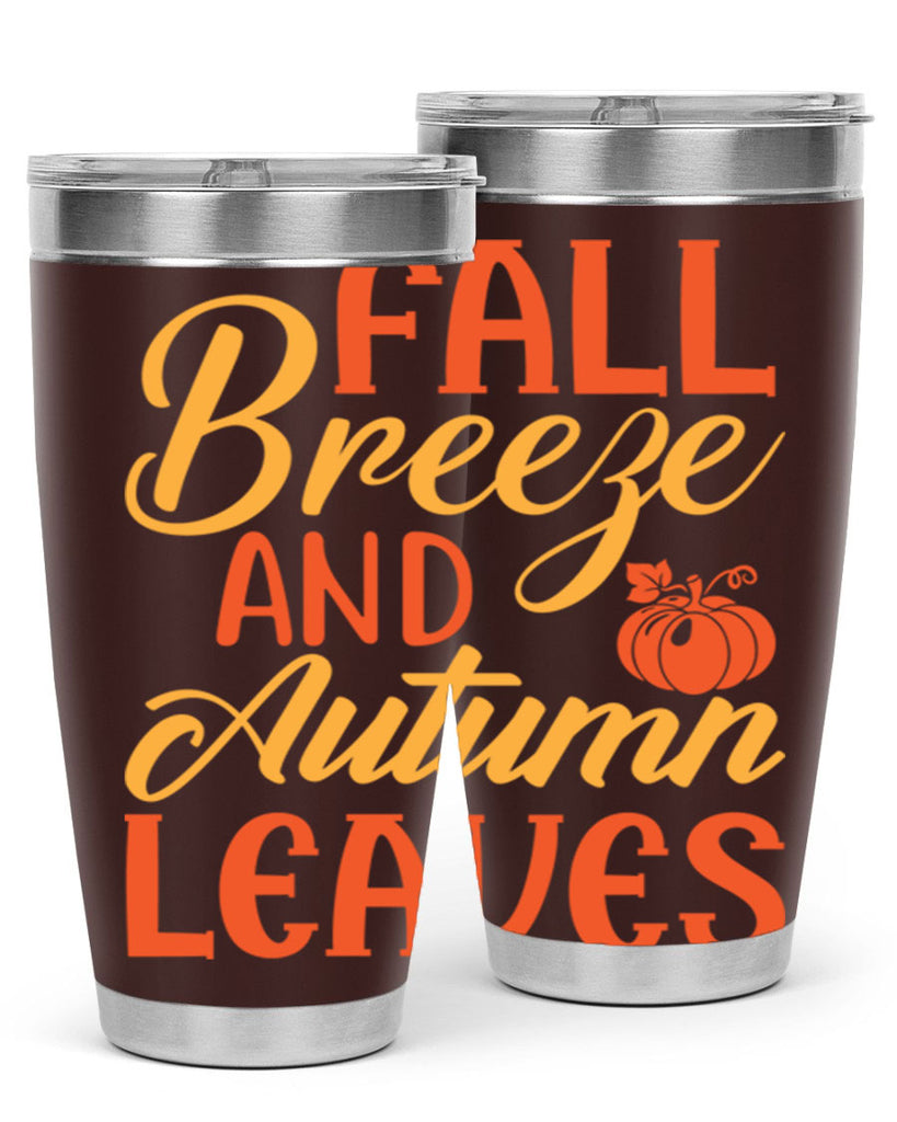 Fall Breeze and Autumn Leaves 92#- fall- Tumbler