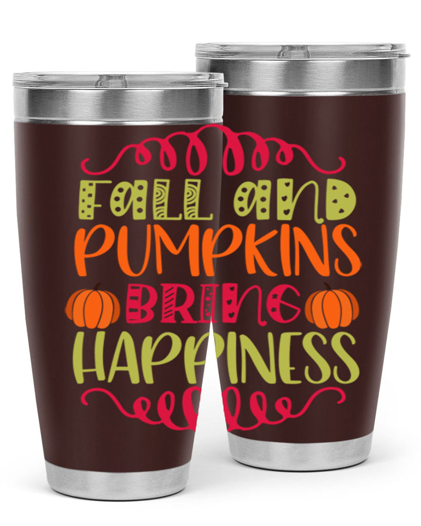 Fall and Pumpkins bring Happiness 86#- fall- Tumbler