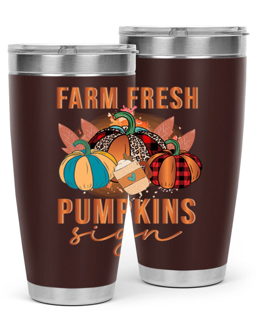 Farm Fresh Pumpkins Sign 175#- fall- Tumbler