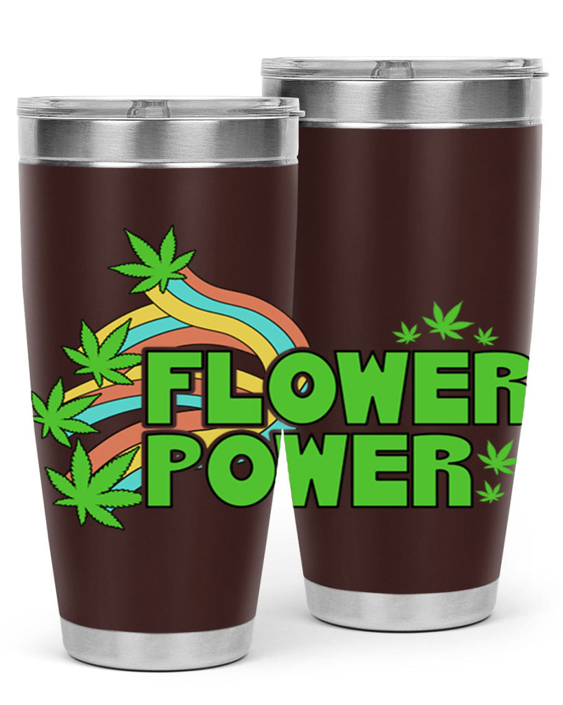 Flower Power Cannabis leaf 86#- marijuana- Tumbler