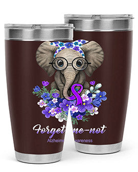 Forget me not Alzheimers Awareness Elephant Flower 150#- alzheimers- Tumbler