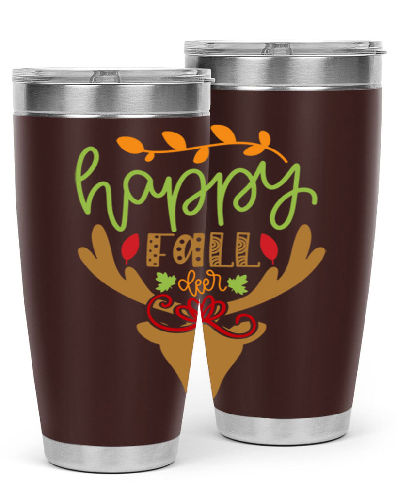 Happy Fall deer 219#- fall- Tumbler