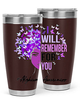 I Will Remember For You Alzheimer Awareness Womens Butterfly 181#- alzheimers- Tumbler