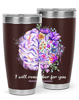 I Will Remember For You Brain Alzheimers Awareness 183#- alzheimers- Tumbler