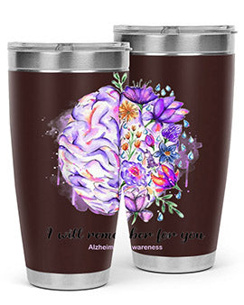 I Will Remember For You Brain Alzheimers Awareness 184#- alzheimers- Tumbler