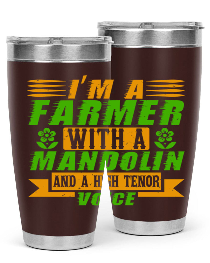 Im A Farmer With a mandolin 48#- farming and gardening- Tumbler