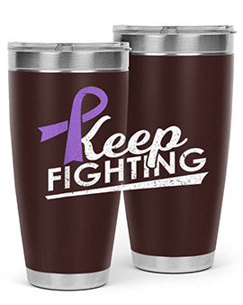 Keep Fighting Alzheimers Epilepsy Warrior Awareness Ribbon 189#- alzheimers- Cotton Tank