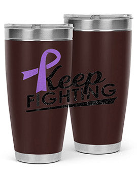 Keep Fighting Alzheimers Epilepsy Warrior Awareness Ribbon 190#- alzheimers- Tumbler