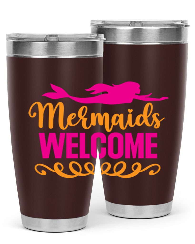 Mermaids Welcome 472#- mermaid- Tumbler