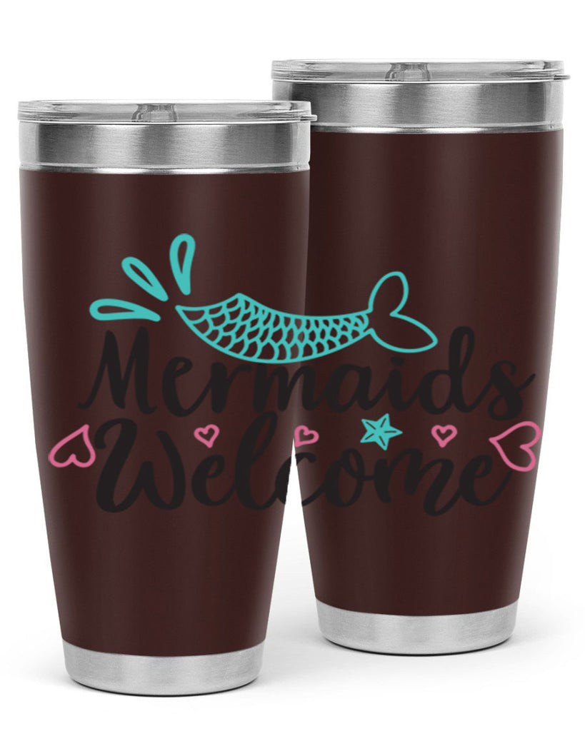 Mermaids Welcome 474#- mermaid- Tumbler