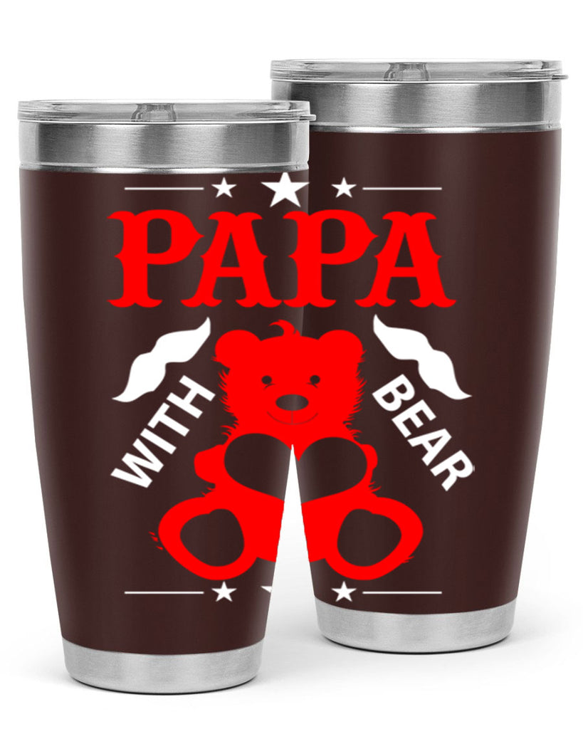 PAPA WITH BEAR 112#- grandpa - papa- Tumbler