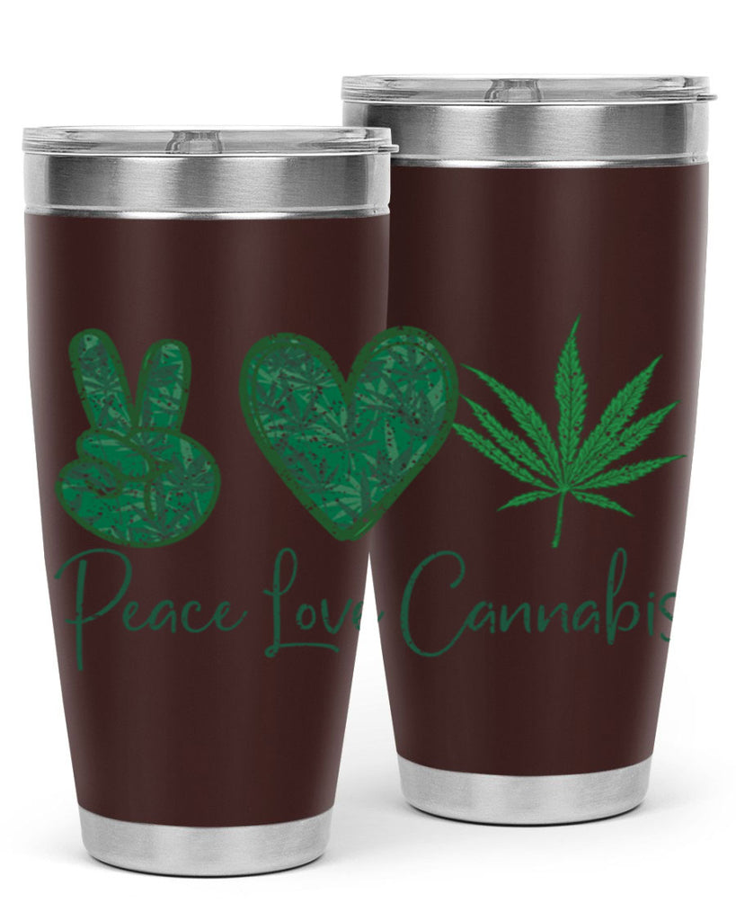 Peace Love Cannabis Sublimation 217#- marijuana- Tumbler