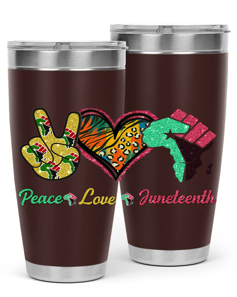 Peace Love Juneteenth Day Fist Png 8#- Juneteenth- tumbler