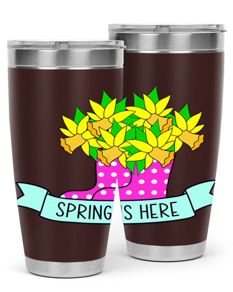 Spring is here daffodil rainboots442#- spring- Tumbler