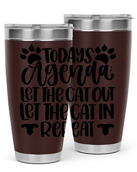 Todays Agenda Let Style 107#- cat- Tumbler