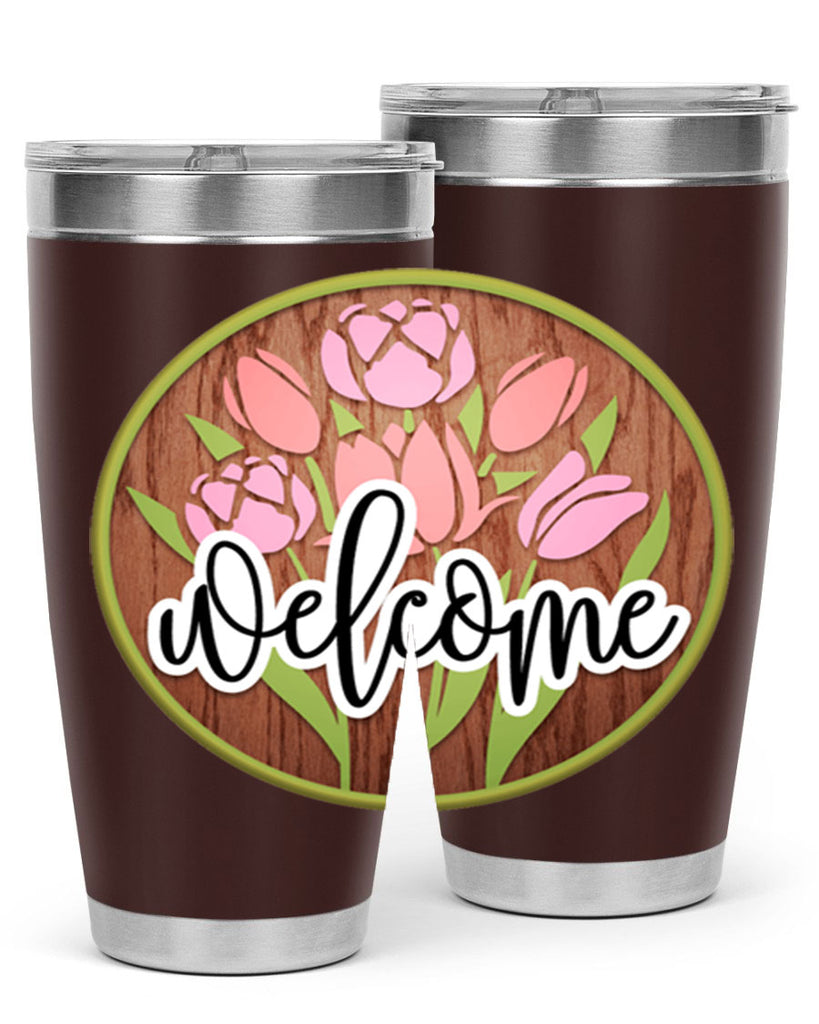 Welcome flowers bouquet Mockup570#- spring- Tumbler