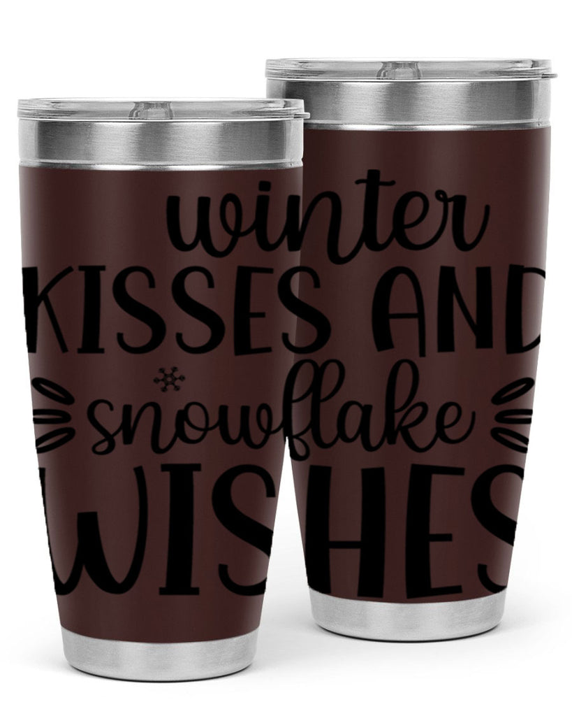 Winter Kisses And Snowflake Wishes517#- winter- Tumbler