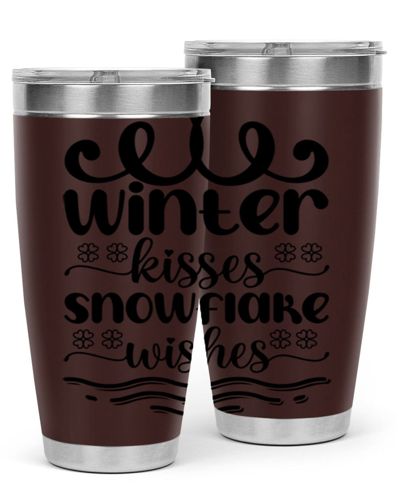 Winter Kisses Snowflake Wishes 562#- winter- Tumbler