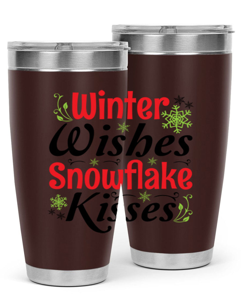 Winter Wishes Snowflake Kisses 568#- winter- Tumbler