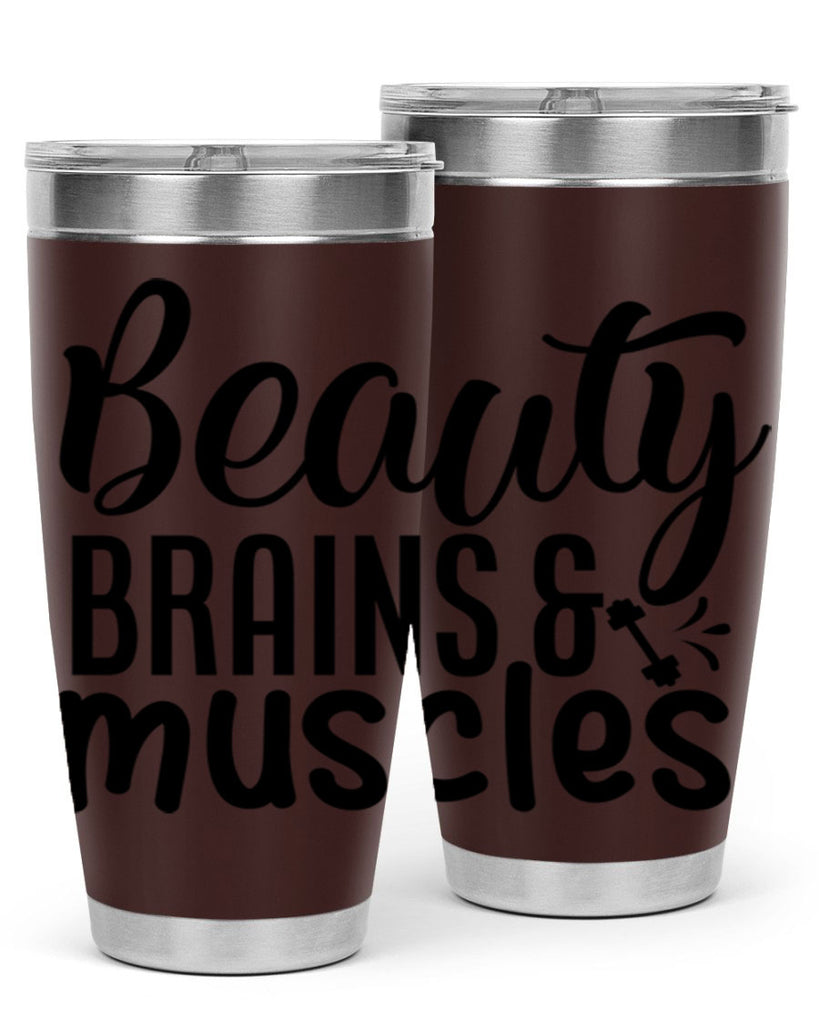 beauty brains muscles 51#- gym- Tumbler