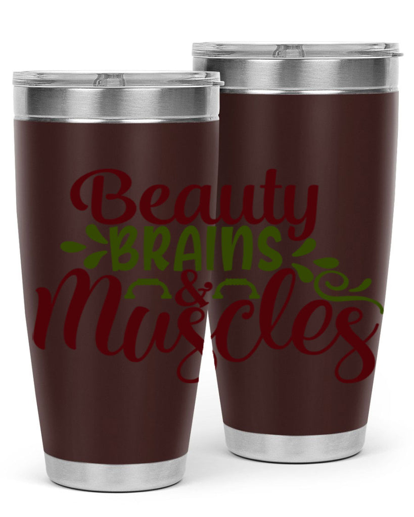 beauty brains muscles 52#- gym- Tumbler