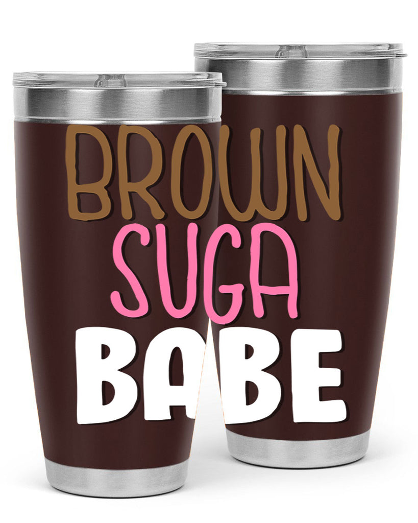 brown suga babe 190#- black words phrases- Cotton Tank