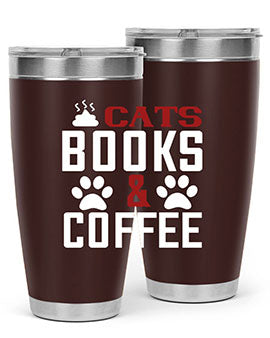 cats books and coffee Style 38#- cat- Tumbler