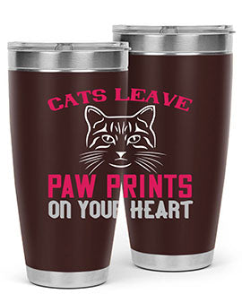 cats leave paw prints on your heart Style 39#- cat- Tumbler