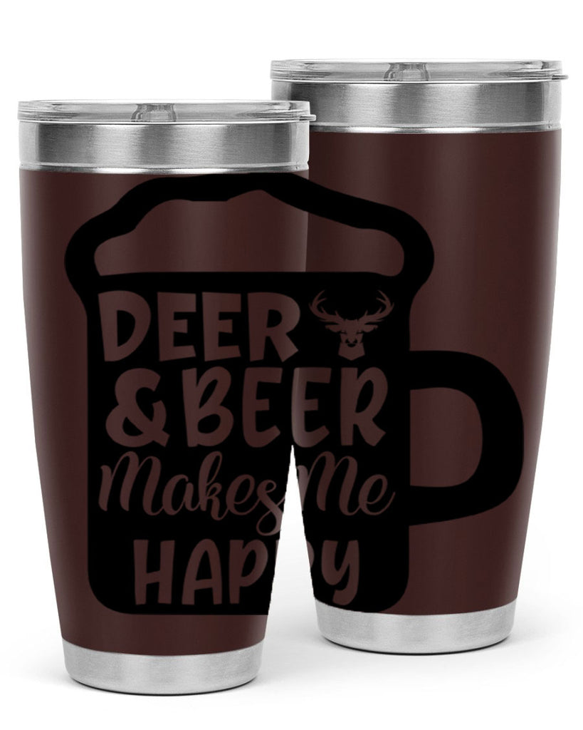 deer and beer makes me happy 17#- hunting- Tumbler