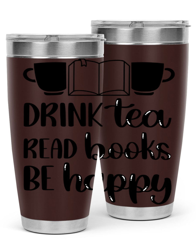 drink tea read books be happy 42#- reading- Tumbler