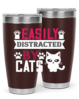 easily distracted by cats Style 47#- cat- Tumbler