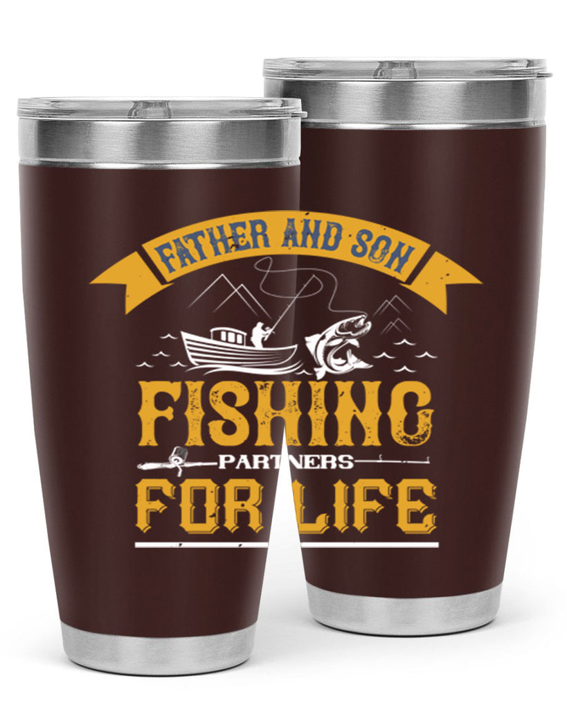 father and son fishing partners for life 158#- fishing- Tumbler