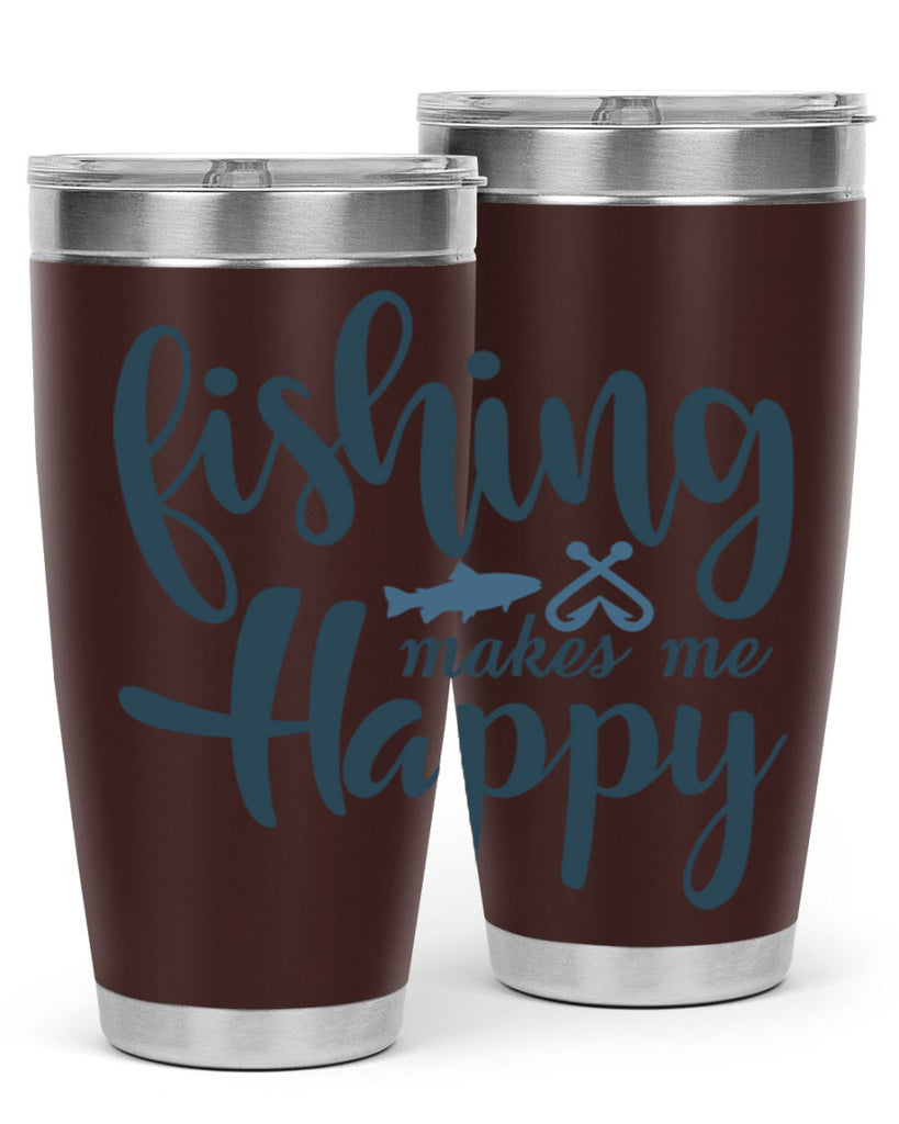 fishing makes me happy 136#- fishing- Tumbler