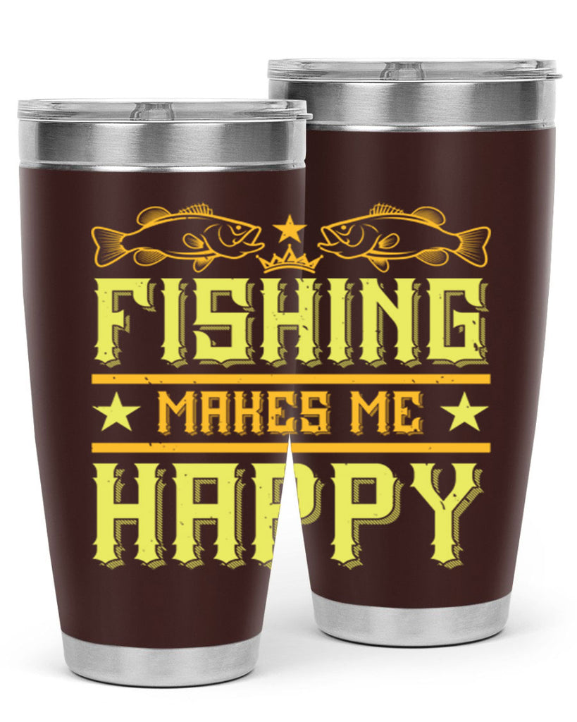 fishing makes me happy 266#- fishing- Tumbler