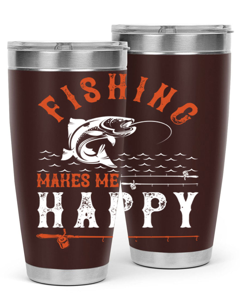 fishing makes me happy 268#- fishing- Tumbler