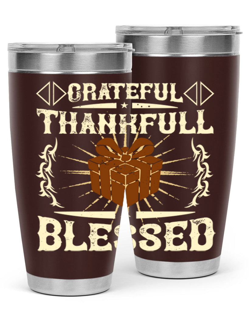 grateful thankfull blessed 40#- thanksgiving- Tumbler