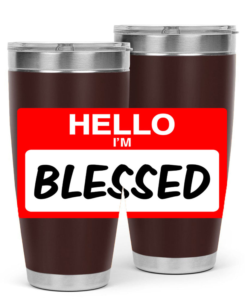 hello im blessed 133#- black words phrases- Cotton Tank